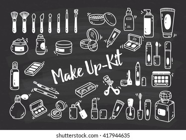 conjunto de kit de make up doodle