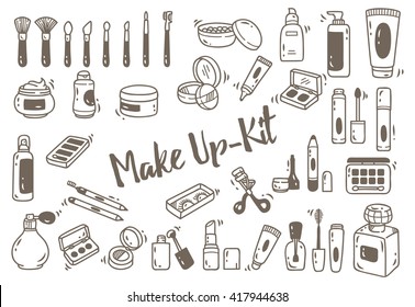 set of make up kit doodle