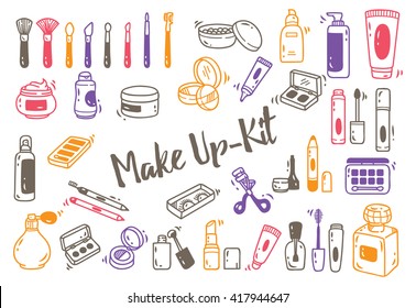 Set Beauty Salon Doodle Make Tools Stock Vector (Royalty Free ...