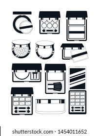 set of make up products pattern