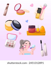 Set of make up vector
