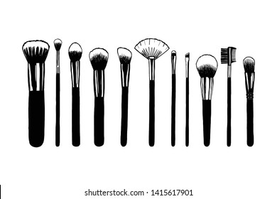 Set make up accessories drawing Royalty Free Vector Image