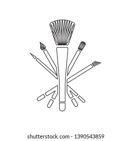 Set of make-up brushes icon. Element of beauty salon for mobile concept and web apps icon. Outline, thin line icon for website design and development, app development