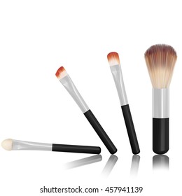 set of make-up brushes isolated on white background, vector