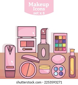 Set of Makeup icons Fashio incons Vector