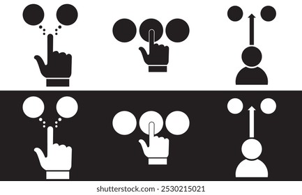 Set of making choice related icons. Survey, checklist, feedback, option, accept, arrow, way etc. Vector illustration isolated on white and black background. EPS 10