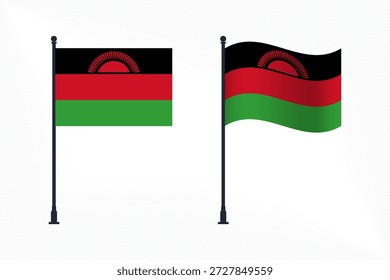 Conjunto de banderas de Malawi aisladas para la celebración del Día de la Independencia
