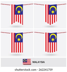 Set of Malaysia flag. vector illustration 