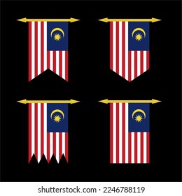 set a malaysian flag vector. very suitable to be used as a picture, book cover.