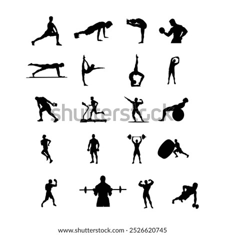 set of male athletes vector	