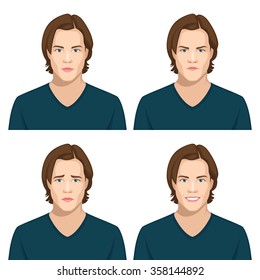 Set of male avatar expressions 1