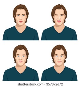 Set of male avatar expressions 2