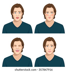 Set of male avatar expressions 5