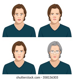 Set of male avatar expressions 6