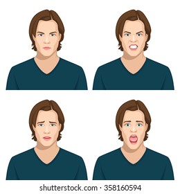 Set of male avatar expressions 7