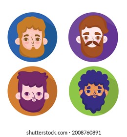 set of male avatar faces