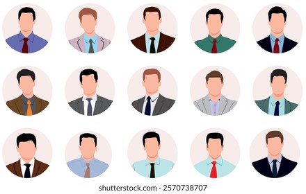 Set of male avatar. Profile man. profile picture of man. Avatar profile picture icon set including male. Anonymous user portrait vector illustrations in a flat design style. Set of male profile icon.