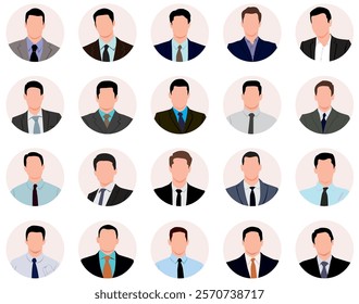 Set of male avatar. Profile man. profile picture of man. Avatar profile picture icon set including male. Anonymous user portrait vector illustrations in a flat design style. Set of male profile icon.