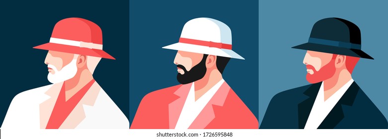 beard side view images stock photos vectors shutterstock https www shutterstock com image vector set male avatars side view bearded 1726595848