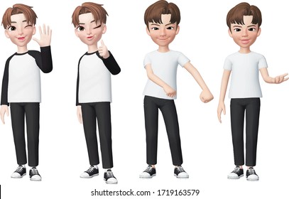 set of male facial emotions bearded man emoji character with different expressions vector illustration in cartoon style