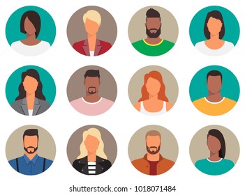 Woman Avatar Icon Set Collection Woman Stock Vector (Royalty Free ...