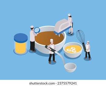 Set of Male and Female Characters Professional Cooking isometric 3d vector illustration concept for banner, website, illustration, landing page, flyer, etc