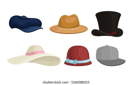 Set Male Female Hats Vector Illustration Stock Vector (Royalty Free ...