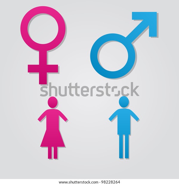 Set Male Female Sex Vector Symbols Stock Vector Royalty Free 98228264