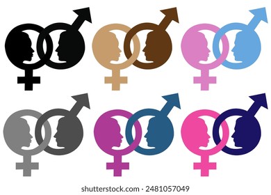 A set of male and female symbol icon
