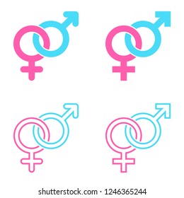 Set Male Female Symbols Combination Stock Vector (royalty Free 