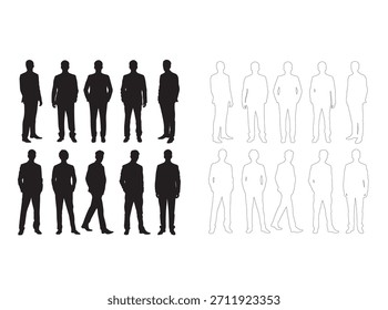 Conjunto de figuras masculinas para proyectos de diseño