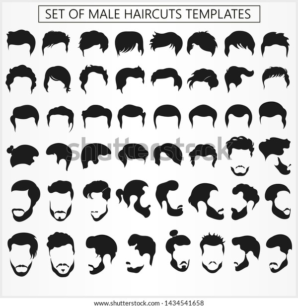 Set Male Haircuts Hairstyles Beard On Stock Vector (Royalty Free ...