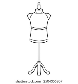 set of male mannequin girl illustration hand drawn outline vector