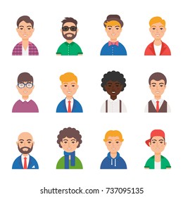 Set of male vector avatars