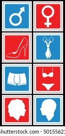 set of male-female signs