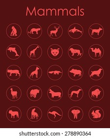 It is a set of mammals simple web icons