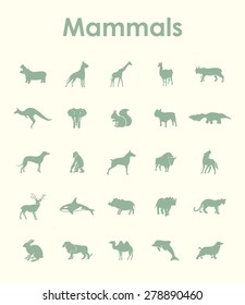 It is a set of mammals simple web icons