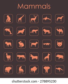It is a set of mammals simple web icons
