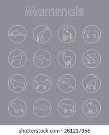 It is a set of mammals simple web icons
