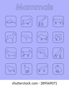 It is a set of mammals simple web icons