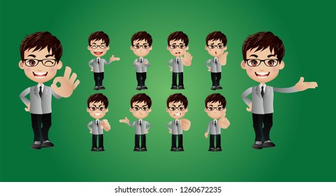 Set of man characters
