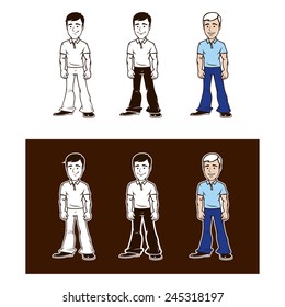 Set of man characters. Vector format