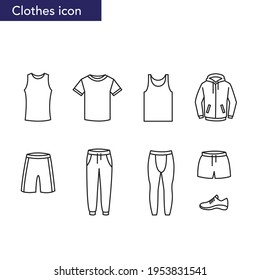 Set of Man Clothes Icon.Clothing line Icon set.