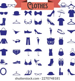 Set of man clothes icons.
