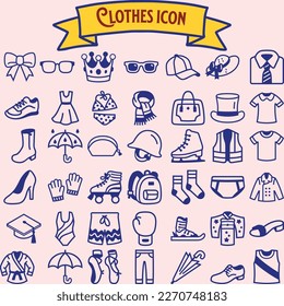 Set of man clothes icons.
