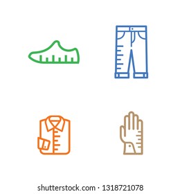 Set of man clothes icons, thin line style