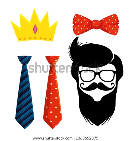 set man with crown and tie bow