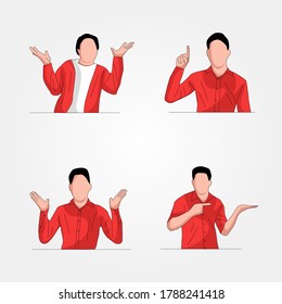 Set of man doing different poses - Vector