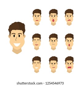 Face Expressions Man Different Male Emotions Stock Vector (Royalty Free ...