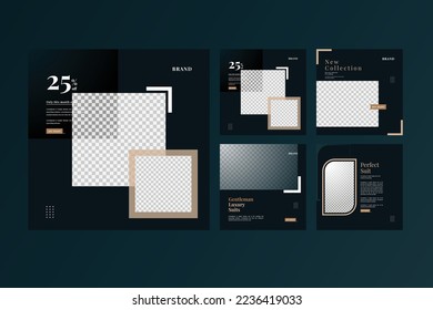 Set of man fashion Instagram post set design template, set social media post design for promotion	